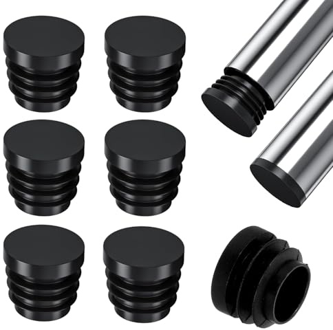 36 Pcs Round Plastic Plug, Black Tubing End Cap Plugs,Furniture Leg Pipe Insert, Glide Protection for Chair, Sofa, Table, Shelf