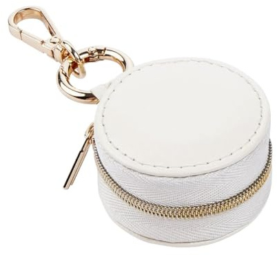 QUUPY Travel Jewelry Holder Keychain Portable Mini Jewelry Organizer Ring Keeper Case for Ring Earrings Necklace Storage Case