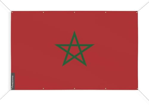 Bandiera Marocco con 10 occhielli in varie misure, 100 x 150 cm