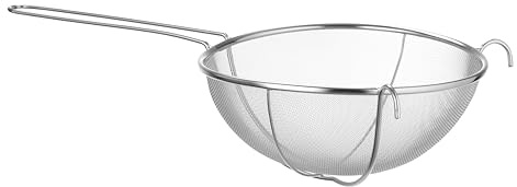 HENDI Colino Rinforzato, per Farina e Salse, Setaccio da Cucina a Maglia Fine con Manico e Supporti Laterali, 560x260x(H)145mm, Acciaio Inossidabile