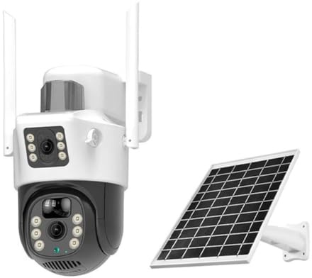 Weather Resistant 4MP Solar Powered Dual Lens IP Security Camera for Outdoor Security (WIFI Camera)