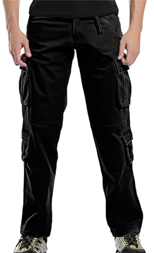 Dicke Herren-Arbeitshose, Winter, warm, Fleece, Cargohose, mehrere Taschen, weich, bequem, Outdoor-Wanderhose, Baggy, Armee, Militär, taktische Arbeitshose, gerades Bein, Freizeithose