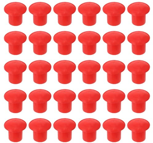 POPETPOP Casquette de Securite Protection Résistante à L'usure pour Barres D'armature en Plastique Lot de 30 Pièces Rouge Chapeaux de Fer à Béton de Champignon
