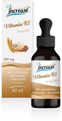 Liposomale Vitamin B3 Tropfen hochdosiert - (15.000mg pro Packung) 500mg Vitamin B3 (Niacin/Nicotinamid/Niacinamid) pro Tagesdosis - MCT Öl - Hohe Bioverfügbarkeit