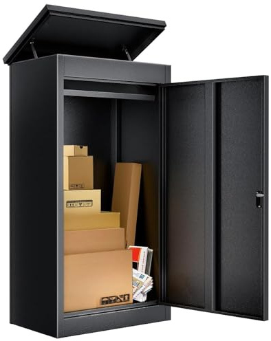 Paketbox, Briefkasten mit großem Paketfach, Paketbriefkasten mit Schloss aus Automobilstahl, wasserdichte, Diebstahlsichere Paketbox für Ihr Heimgeschäft, Parcel Box 110CM