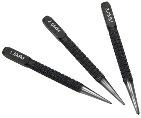 Violiica 1,5 mm/2 mm/3 mm Körner aus legiertem Stahl für Metall und Holz, Markierung und Bohren, Handwerkzeug