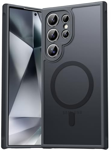 EASDNB För Samsung Galaxy S24 Ultra Case för Magsafe, magnetiskt mobiltelefonfodral för S24 Ultra, kameraskydd, stötsäker, repbeständig, genomskinligt skyddsfodral för Samsung S24 Ultra Case