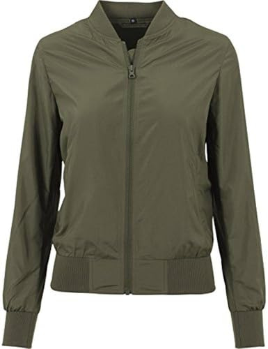 Ladies Nylon Bomber Jacket Damenjacke Jacke Damen, Größe:L, Farbe:Olive
