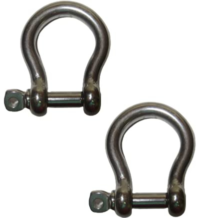 US STAINLESS 2 Pieces Stainless Steel 316 Forged Bow Shackle 3/8 (10mm) Marine Grade