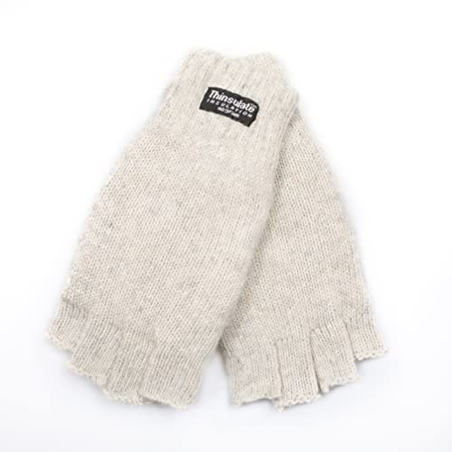 EEM guanti mezze dita KLARA da donna in lana con fodera termica Thinsulate; grigio, S