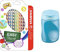 STABILO - Ergonomischer Buntstift für Linkshänder - EASYcolors - 12er Pack mit Spitzer - mit 12 verschiedenen Farben & ischer Dosen-Spitzer für Linkshänder - EASYsharpener - 3 in 1 - blau