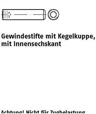 Gewindestifte DIN 913 45 H M 3 x 8 VE=S 1000 Stück
