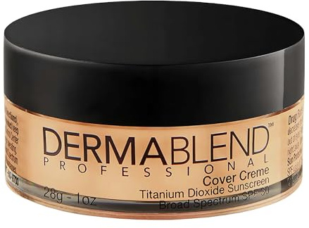 Dermablend Professional Cover Creme – Full Coverage, ganztägige Hydrating Cream Foundation – Dermatologen kreiert, parfümfrei, allergiegetestet – Breitspektrum LSF 30 – 20 W Cashew Beige – 28 g