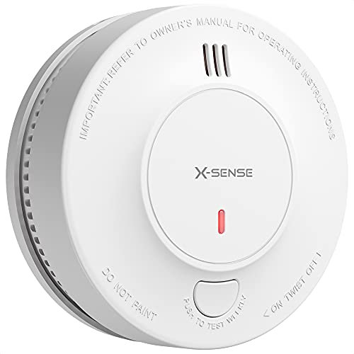 X-Sense Smoke Alarm, 10-Year Battery Fire Alarm Smoke Detector with LED Indicator & Silence Button, Conforms to EN14604 Standard, SD19