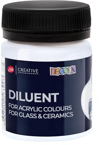 Decola Acryl Verdünner 50ml für Porzellan Keramik und Acrylfarben | Verdünner für Acrylfarben auf Porzellan und Keramik 50 ml, verbessert Fluss, Transparenz und Lasuren