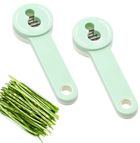 2Pcs Multifunction Bean Slicer, Stainless Steel Snow Bean Green Bean French Bean Cutter Long Bean Shredder Stringer Kitchen Tool