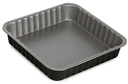 Guardini, Moule carré 24x24 cm, Acier avec revêtement antiadhésif, Noir et Gris, Fabriqué en Italie, ligne Happy Hour