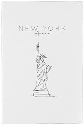 artboxONE Metall-Poster 20x30 cm Städte Statue of Liberty Ney York von Künstler Anna Kozlenko
