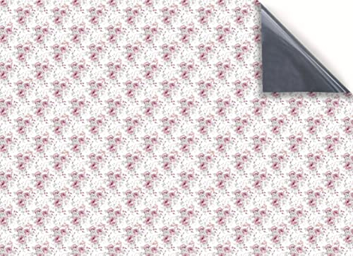 Stick & Go Repositionable Self Adhesive Dolls House Wallpaper 1:12 Scale (1 Sheet) - Edwardian Floral Dusky Pink Wallpaper - No. 132