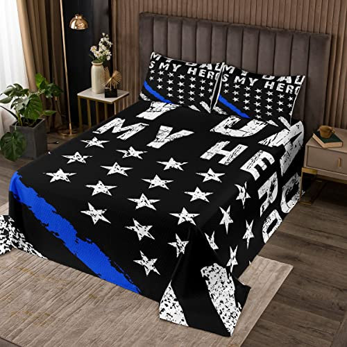 Copriletto trapuntato con bandiera americana a strisce stelle e copriletto geometrico nero bianco per ragazzi e ragazze leggero taglia singola170X230cm