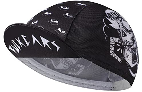 Bikingbros Black Cycling Cap - Polyester Funny Cycling Hat-Under Helmet - Cycling Helmet Liner Breathable&Sweat Uptake