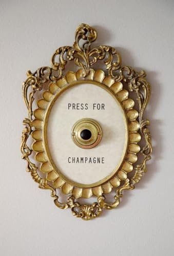 Okuorze Press for Button, Press for Champagne Framed Vintage Button,Champagne Themed Decor Wall Plaque Ornament Gift for Party Christmas Home Bedroom Hotel, Gold