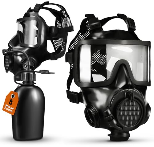 MIRA SAFETY CM-8M Full-Face CBRN Gas Mask W/Canteen - Reusable Survival Nuclear Chemical Respirator for Prepper Gear and Supplies - Best Particulate Protection for Disaster, Tactical, & General Use