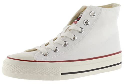 victoria Zapatillas Altas Tribu Lona & Sello Retro & Suela Acabado Brillo 1057101 para Mujer Blanco 38