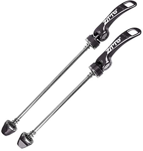 wueiooskj 1 Paar ZTTO Spieße, tragbar, bunt, eloxiert, Schnellspanner, Stahlachse, Mountainbike Spieße, die Komponenten ersetzen, Schwarz