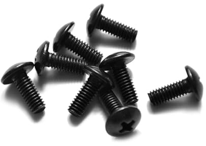WALENI 10-50pcs Black Zinc Plated Large Flat Head Screw Umbrella Head Half Round Head Screw Mushroom Head Flat Machine M3 M4 M5 M6(6mm,M3 (50Pcs))