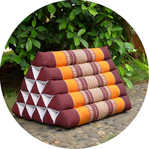 TEmkIn Cojín de Respaldo de Cama Cojín de Tiro Cojín de triángulo de Relleno de kapok Natural Cojín de reposacabezas tailandés para Ver televisión y Leer, 17 Colores (Color : P, Size : 56x40x40CM)