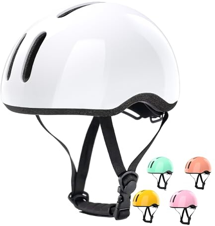 Glerc Toddler Kids Bike Scooter Helm für 2 3 4 5 6 7 8 Jahre alt Jungen Mädchen Baby Kinder Fahrrad Hut Kappe,CE-Zertifiziert Sicherheit Radfahren Skaten Helm, Weiß