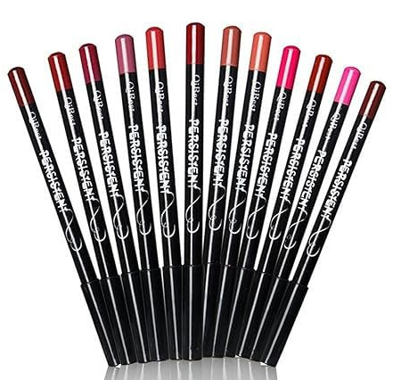 12 Farben Professioneller Lippenstift Lipliner, Wasserfester Lipliner, Konturstifte Mit Deckel, Matte Langlebig Wasserdicht Lipliner Set