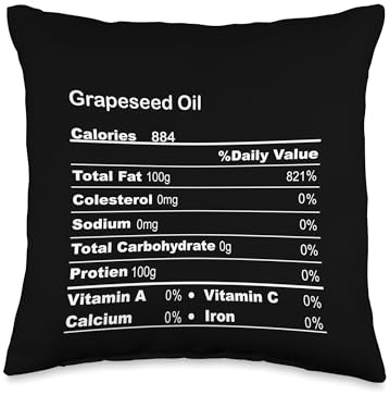 Family Matching Thanksgiving Tee for Family Funny Grapeseed Oil Thanksgiving Nutritional Fact Throw Pillow, 16x16, Multicolor