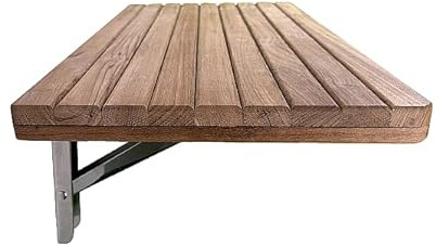 24 Wall Mounted Teak Wood Folding Shower Seat Bench