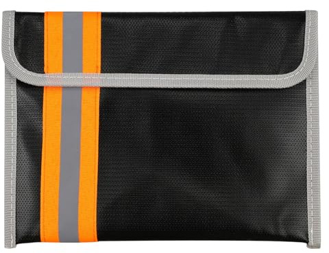 YunBey Feuerfeste & wasserdichte Tasche, für Dokumente & Geld | 23,5 x 17,5 cm, für Passport & Scheine, sicherer Schutz für Zuhause & Reisen, wasserdicht & feuerfest, schwarz