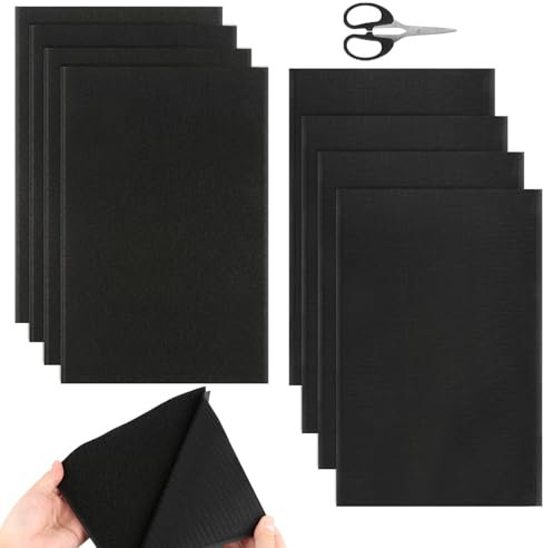 Kayqbonke 4 Paar Klettband zum Nähen, 20 x 30cm Klettband Breit, Schwarz Klettverschluss zum Nähen, Klettband für Textilien, Kleidung, Schuhe, Sofas