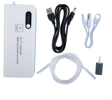 Zoegneer Sauerstoffpumpe, tragbar, wiederaufladbar, Sauerstoffpumpe für drinnen und draußen, Angeln, Aquarium