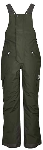 Killtec KSW 406 BYS Ski PNTS 42089-000 Salopette de Ski Fonctionnelle pour garçon avec Jupe Pare-Neige et Protection des Bords Vert Olive foncé 164