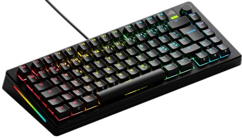 GLORIOUS GMMK 3 TKL (75%) Gaming Tangentbord QWERTY Nordisk Svart | Modulärt Packningssystem, Programmerbart Vred, Utbytbara Komponenter, Praktiskt Ljuddämpande Skum Samt Rejäl Aluminiumplatta