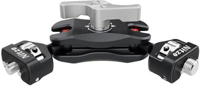 Nitze Bras Magique Articulé pour Caméra avec Double Rotule (Vis de 1/4 à 3/8 Screw with Retractable Locating Pins), Magic Arm pour Camera Cage, Monitor, LED Licht, Mikrofon, Action Caméra - N50-G2