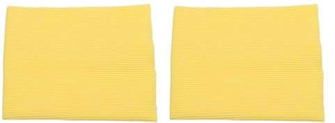 Rebower 10 x 9cm Puños Elásticos con Ribetes Acanalados Tejido de Algodón Banda Elástica de Puño Tejido, [para Coser, Manualidades Diy] - Amarillo Limón/ 2 Piezas