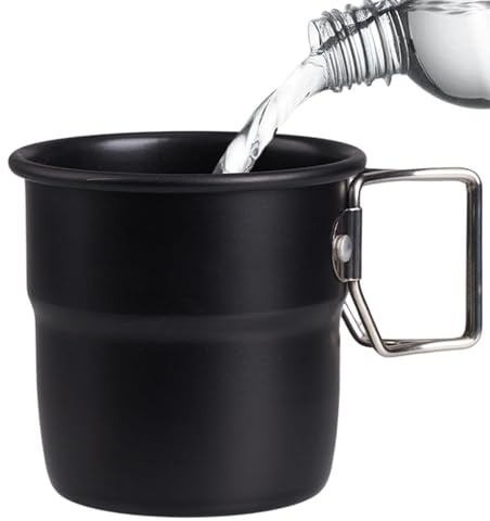 Sirseon Utomhus campingmugg, kaffekopp, mångsidig resemugg - bärbar vandringsmugg med handtag, campingtillbehör för vandring, klättring, väska