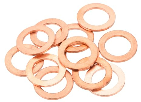 QUARKZMAN 12 Pcs Rondelles Plates en Cuivre Améliorées 13x20x1,5mm Métrique | Rondelles d'Étanchéité pour Raccords Hydrauliques, Vis, Boulons et Écrous, Réparation Électronique