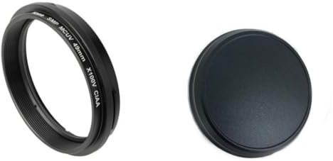 KE88FENG Glass MC UV Lens Filter 49mm Adapter Ring Cover for Fujifilm X100VI X100V X100F X100T X100S X100 for Fuji Camera(KASE UV Cap Black)