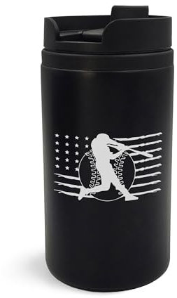 Mug de voyage avec drapeau américain de baseball, tasse isotherme, tasse à café, tasse à café
