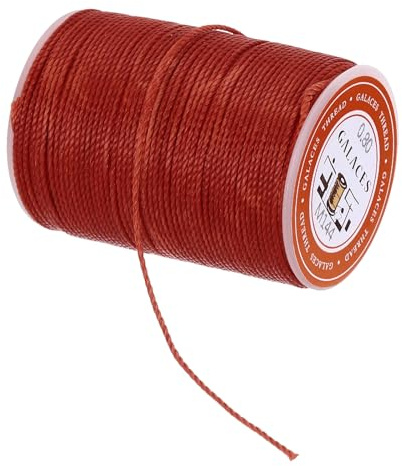 sourcing map Cordón encerado de 0,8 mm, 60 yardas, hilo encerado, hilo encerado, hilo de cuero para hacer joyas, costura de cuero, color rojo oscuro