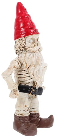 HAMPPLIES Unique Resin Skeleton Figure for Halloween Outdoor Decor Scary Garden Gnome Statue Lifelike Horror Ornament for Display for Indoor and Outdoor Halloween Decorations