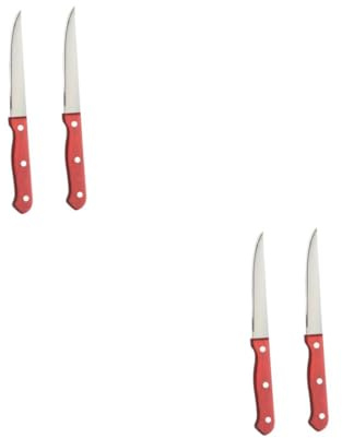 JECOMPRIS 4pcs Stainless Steel Steak Knives Ergonomic Handle for Cutting and Tarts Kitchen Essential