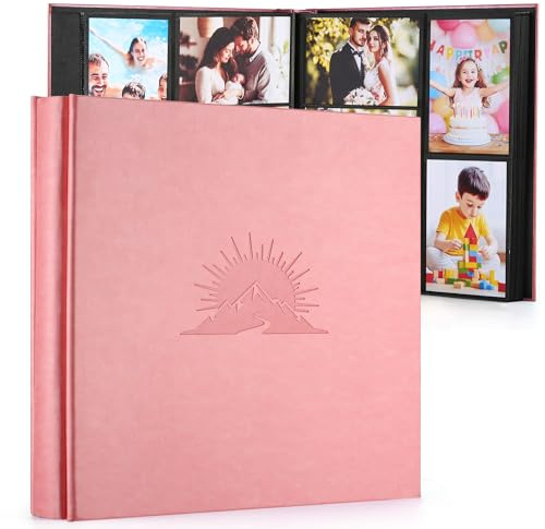DazSpirit Album photo 10 x 15 cm, 600 photos, album à pochettes avec étui en cuir et gaufrage élégant, grand livre photo classique à coller pour mariage, anniversaire, bébé et famille